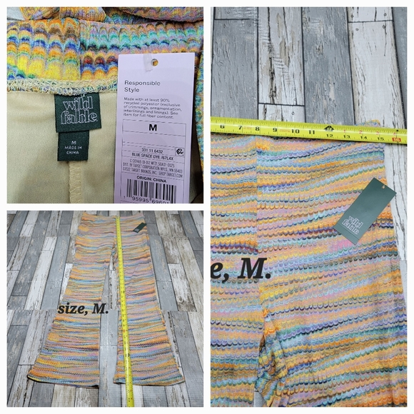 Wild Fable Mesh Flare Adaptive Yoga pants Yellow & Blue Space dye - Picture 12 of 12